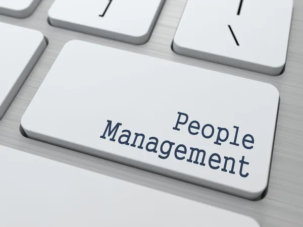 Witte toetsenbord met mensen beheer knop. — Stockfoto