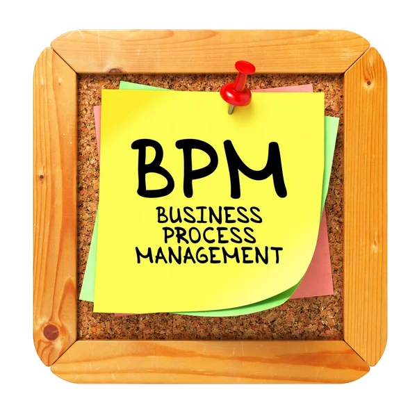 BPM. Yellow Sticker on Bulletin. — Stock Photo, Image