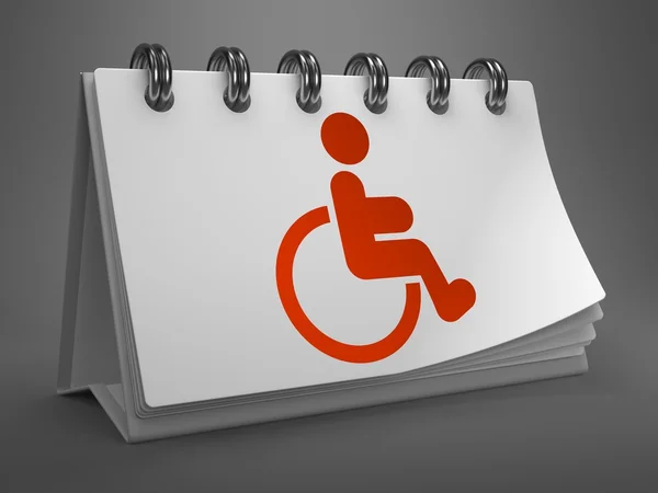 Desktop Calendar with Disabled Icon. — Stock Photo, Image