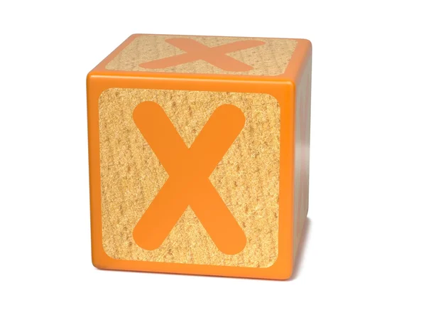 Bokstav x på barnens alfabet block. — Stockfoto