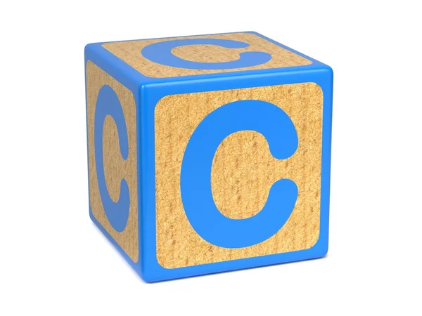 Buchstabe c auf Kinderbuchstabenblock. — Stockfoto