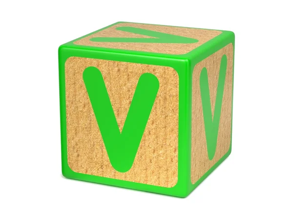 Letter V on Childrens Alphabet Block. — Stock Photo, Image