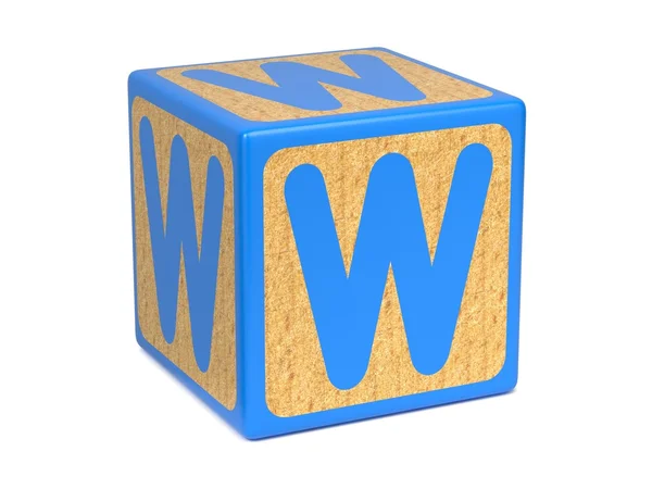 Letter W on Childrens Alphabet Block. — Stock Photo, Image