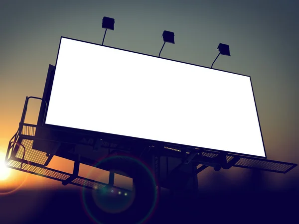 Blank Billboard on the Rising Sun Background. — Stock fotografie