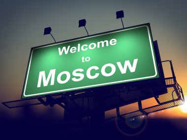 Billboard doğarken Moskova'ya hoş geldiniz.