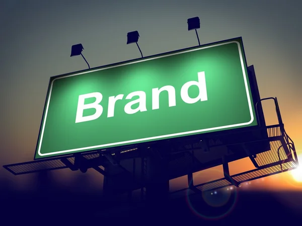 Brand on Green Billboard at Sunrise. — Stock Photo, Image