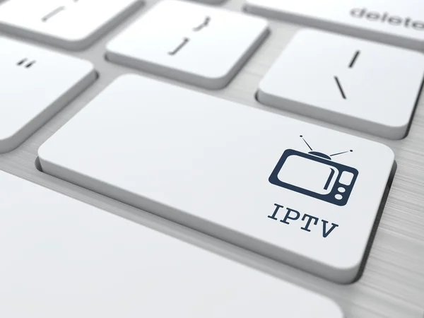 IPTV na białym klawiatury przycisk. — Zdjęcie stockowe