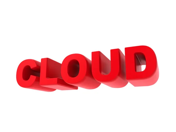 Cloud - Red Text Isolated on White. — Stock Photo, Image