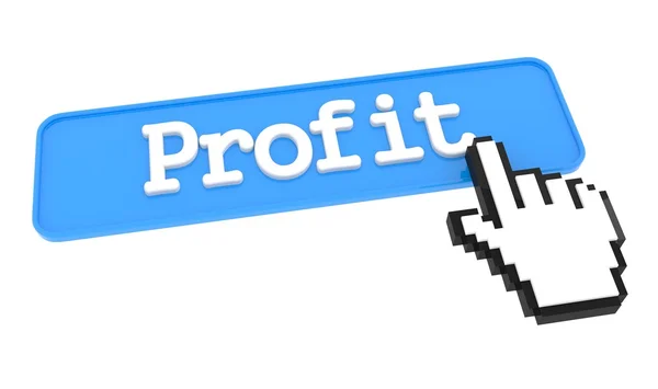 Profit Button with Hand Cursor. — Stock Photo, Image