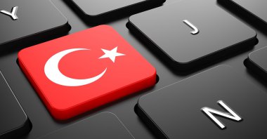 Türkiye - bayrak düğmesini siyah klavye.