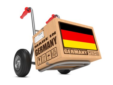 Made in Germany - Cardboard Box on Hand Truck.