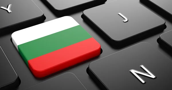 Bulgaria - Steag pe butonul tastaturii negre . — Fotografie, imagine de stoc