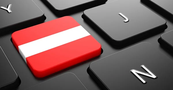 Rakousko - vlajky na tlačítko černá klávesnice. — Stock fotografie