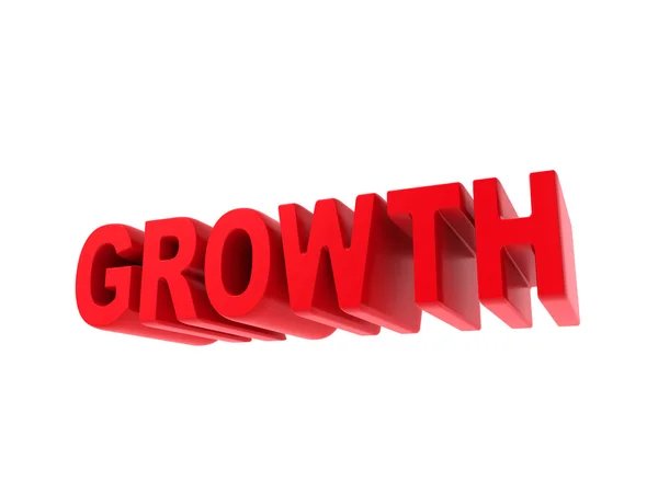 Growth - Red Text Isolated on White. — Stock Photo, Image