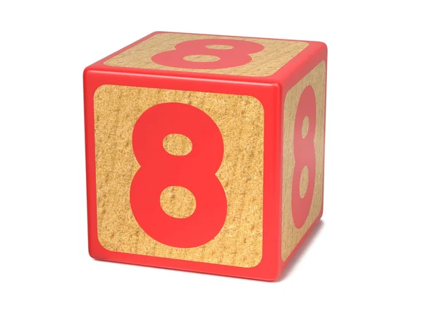 Number 8 - Childrens Alphabet Block. — Stock Photo, Image