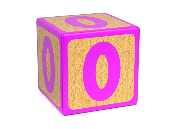 Zahl 0 - Buchstabenblock für Kinder. — Stockfoto