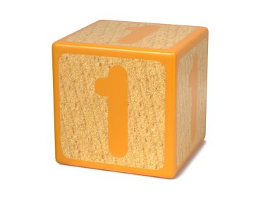 1 - çocuk alfabesi blok numarası.