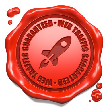 web trafik garantili - kırmızı mum mühür damgası.