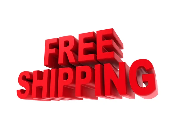 Free Shipping - Red Text Isolated on White. — Stock Photo, Image