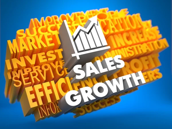 Crecimiento de ventas. Concepto de Wordcloud . — Foto de Stock
