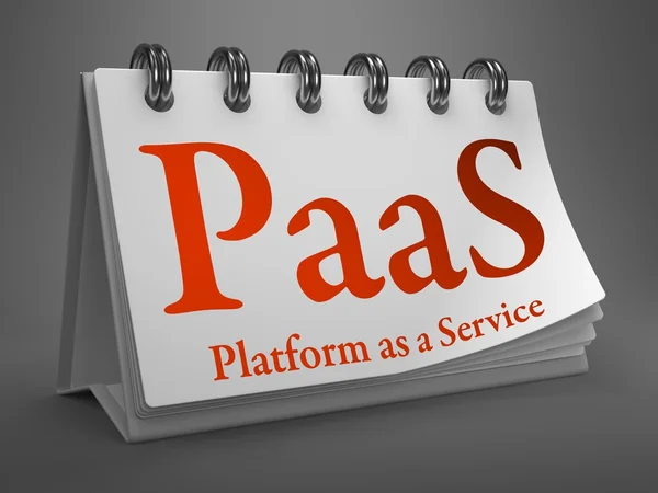 桌面日历与 paas 概念. — 图库照片