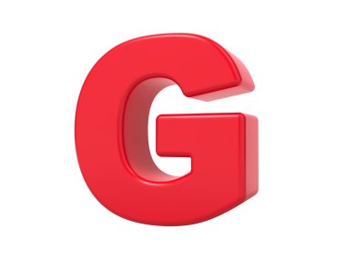 Kırmızı 3d g harfi.