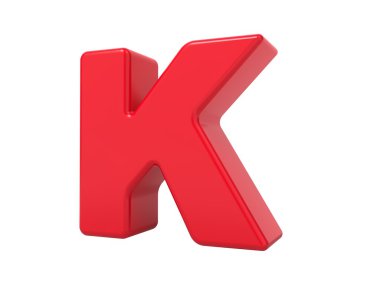 Kırmızı 3d k harfi