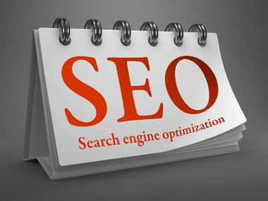 seo kavramı ile masaüstü takvimi.