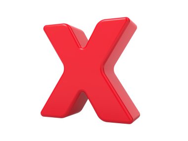Kırmızı 3d harf x.