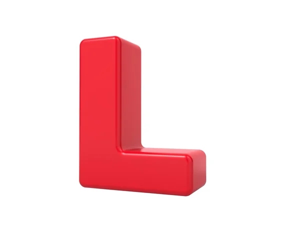 Carta 3D vermelha L — Fotografia de Stock
