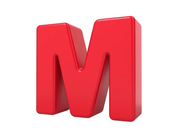 Letra roja 3D M . — Foto de Stock
