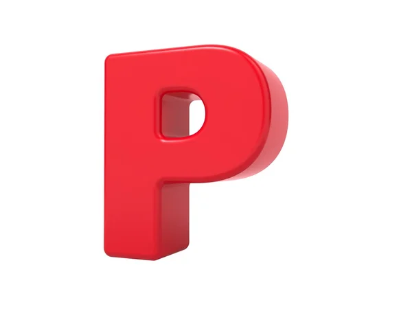 Red 3D Letter P. — Stock Photo, Image