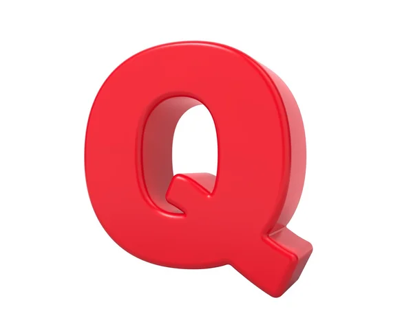 Red 3D Letter Q. — Stock Photo, Image