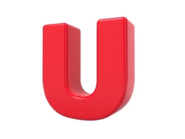 Letra roja 3D U . — Foto de Stock