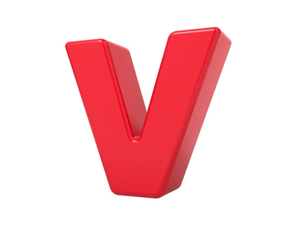 Red 3D Letter V. — Fotografie, imagine de stoc