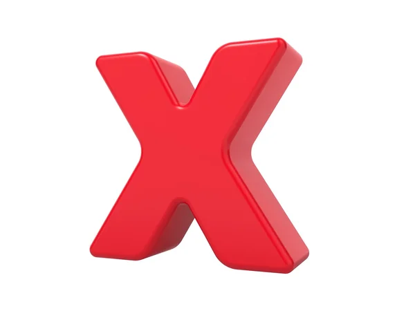 Lettre 3d rouge x. — Stockfoto