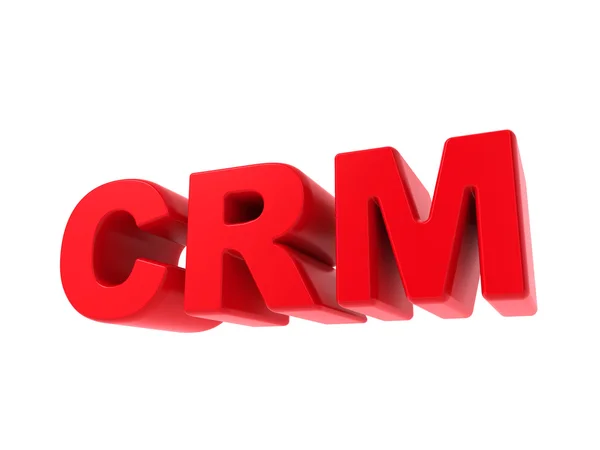Crm - roter Text isoliert auf weißem Hintergrund. — Stockfoto