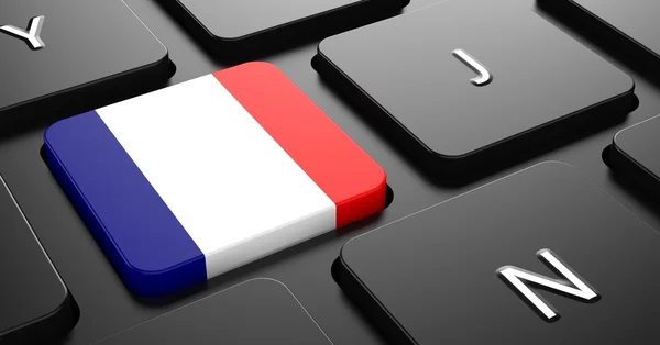France - Flag on Button of Black Keyboard. — Stock Photo, Image