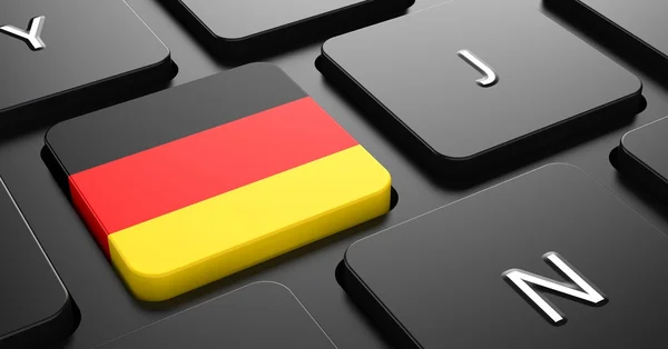 독일-검은 키보드의 버튼 플래그. — 스톡 사진