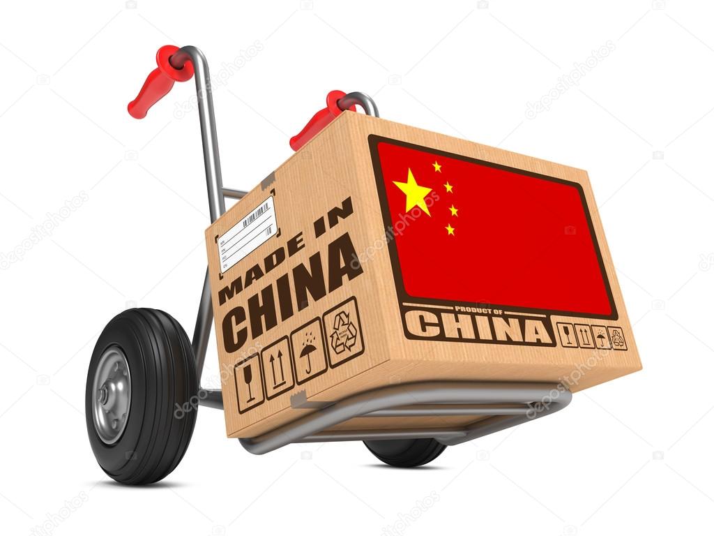 Made in China - Cardboard Box on Hand Truck.