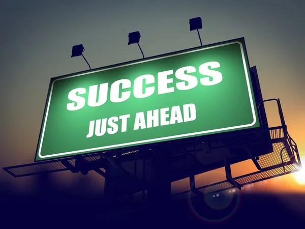 Success Just Ahead on Green Billboard. — Stock Photo, Image