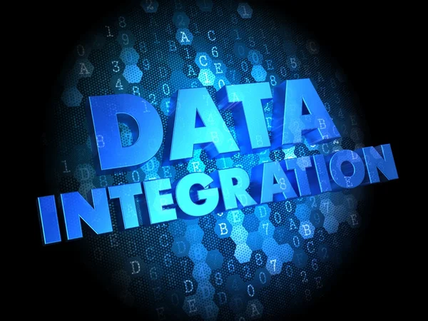 Dataintegration på mörk digital bakgrund. — Stockfoto