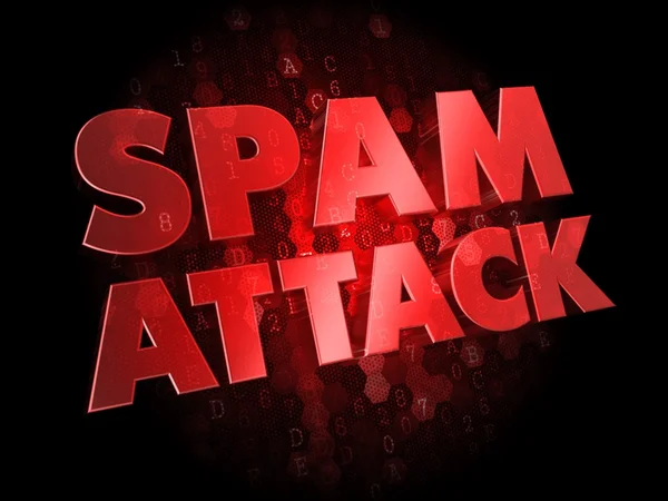 Ataque de spam sobre fondo digital oscuro . —  Fotos de Stock