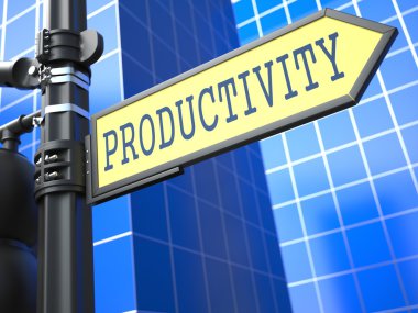 Productivity Word on Yellow Roadsign. clipart