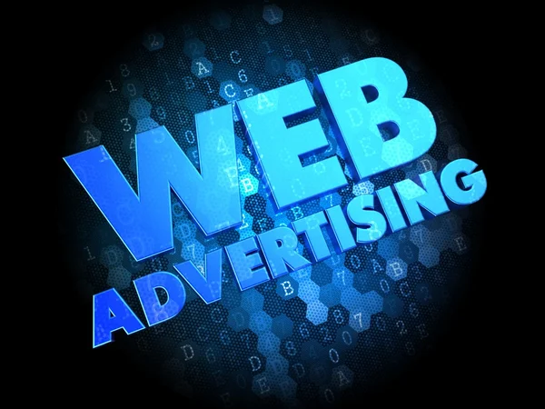 Web Advertising on Dark Digital Background. — Stock Photo, Image