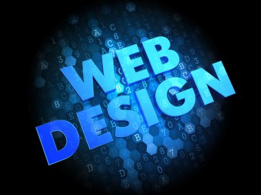 Web tasarım dijital koyu arka plan üzerinde.