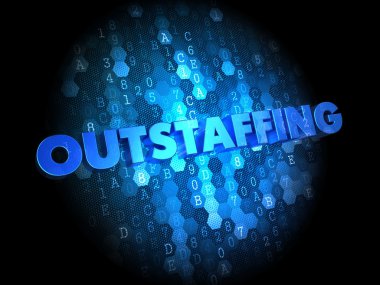 Konsept dijital arka planda outstaffing.