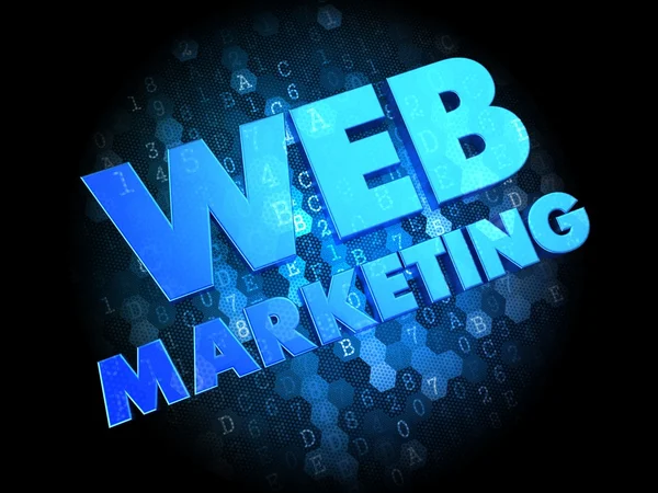 Web marketing na tmavém pozadí digitální. — Stock fotografie