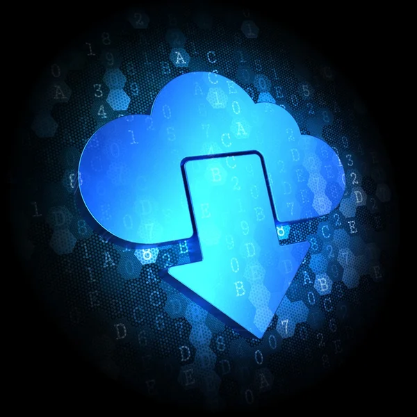 Ícone de nuvem em fundo digital . — Fotografia de Stock