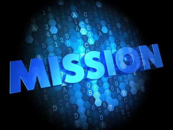 Misión sobre Fondo Digital Oscuro . —  Fotos de Stock